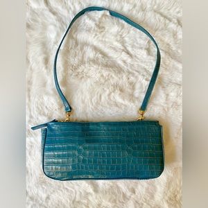 Rare, Vintage DKNY small croc embossed genuine leather handbag